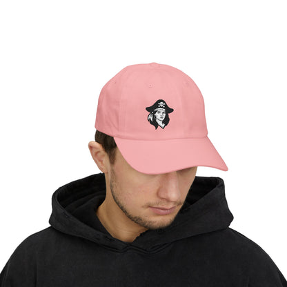 Pirate Girl Embroidered Classic Dad Hat – Bold Skull and Crossbones Graphic for Edgy Style, Retro Vibes, and Pirate-Themed Flair