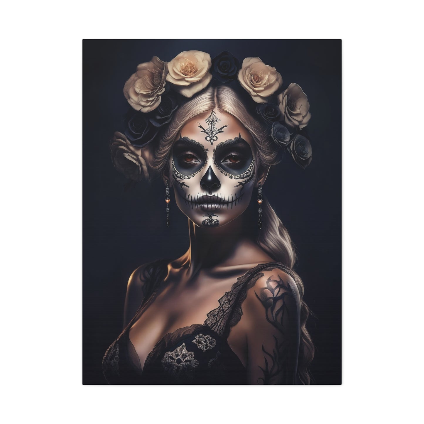 Dia de los Muertos Canvas Art | Day of the Dead - Stretched Matte Wall Decor 007