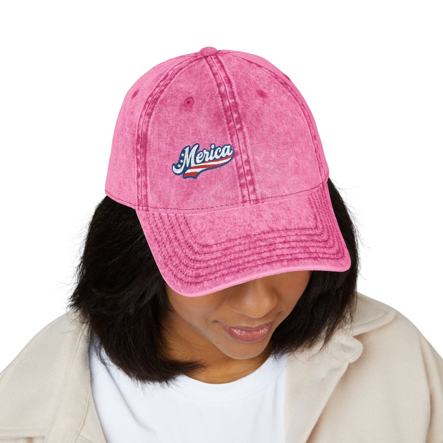 MERICA Vintage Hat – Patriotic Embroidered Hat for Bold American Style