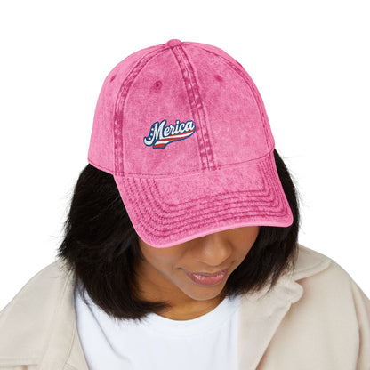 MERICA Vintage Hat – Patriotic Embroidered Hat for Bold American Style