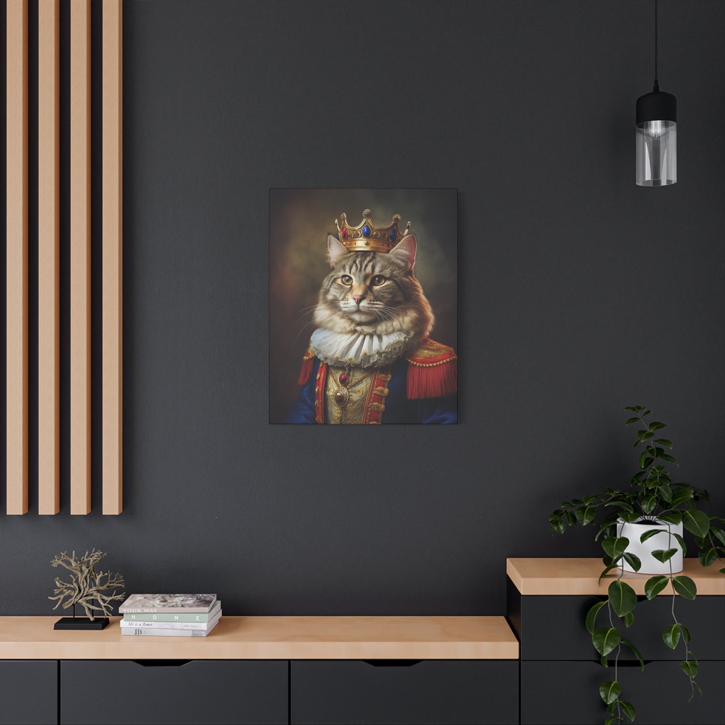 His Royal Meowjesty Canvas Art | Stretched Matte Wall Decor 003