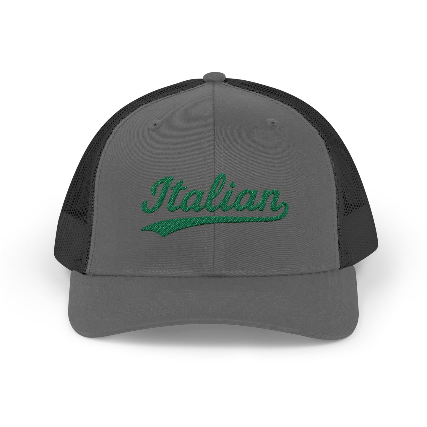 Italian Trucker Hat – Green Script Heritage Hat for Pasta Lovers and Italian Pride