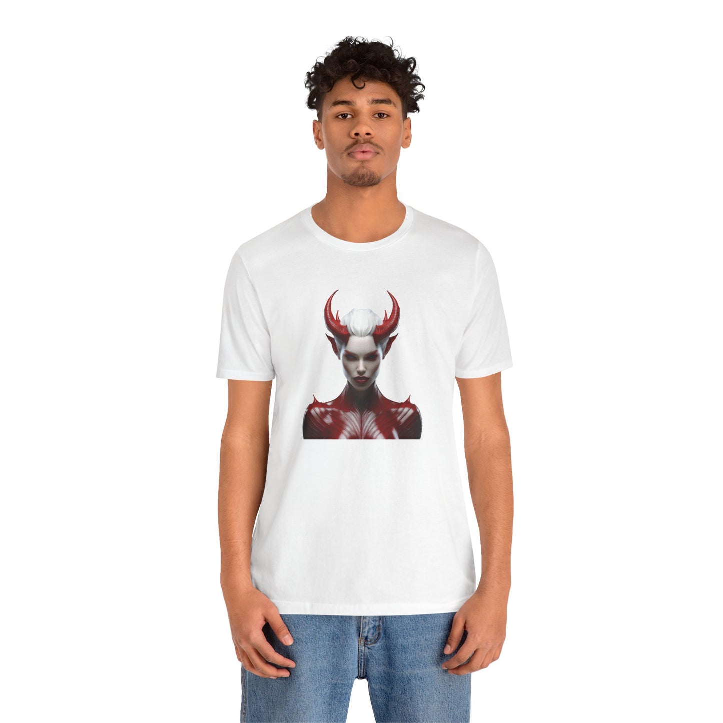 Fierce Devil Woman Halloween Shirt – Seductive Demon Graphic Tee for Bold Halloween Style