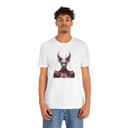 Fierce Devil Woman Halloween Shirt – Seductive Demon Graphic Tee for Bold Halloween Style