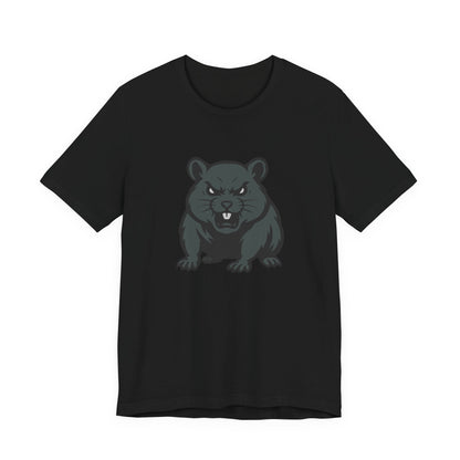 Angry Hamster Graphic T-Shirt – Intense Dark Theme Rodent Design on Black Tee for Streetwear, Humor, or Edgy Animal Style. Unisex Jersey Short Sleeve Tee