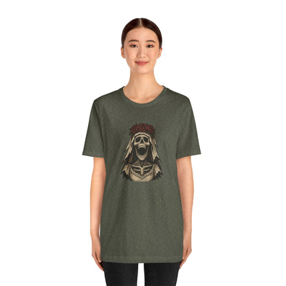 Screaming Skeleton Bride Halloween Shirt – Gothic Undead Bride Graphic Tee for Spooky Season Horror Fans