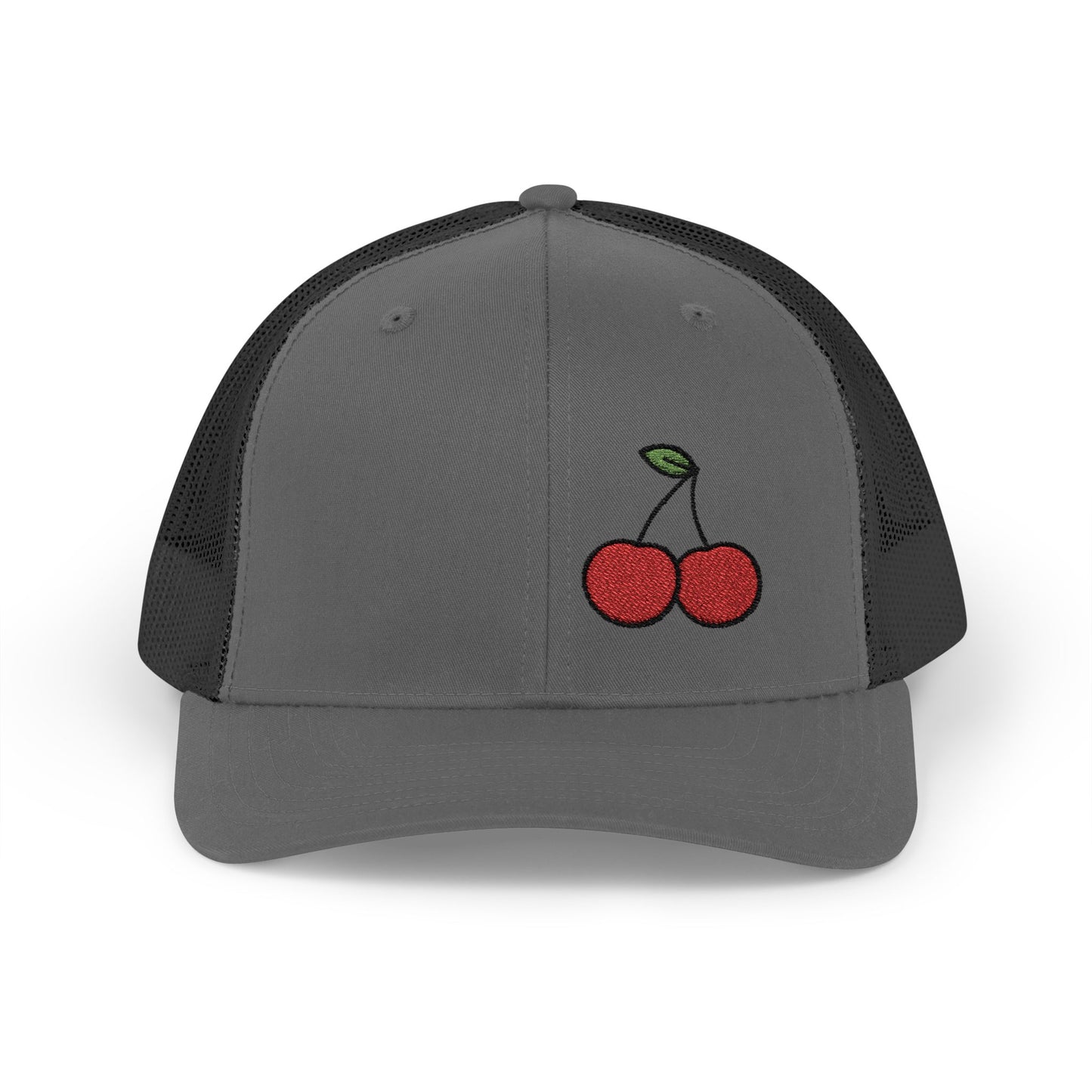 Cherries Trucker Hat – Embroidered Red Fruit Hat with Bold Minimalist Design and Flirty Style