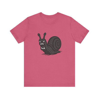Angry Snail Graphic T-Shirt – Savage Screaming Snail Dark Theme Design on Black Tee for Bold Humor, Streetwear, and Weird Animal Vibes. Unisex Jersey Short Sleeve Tee