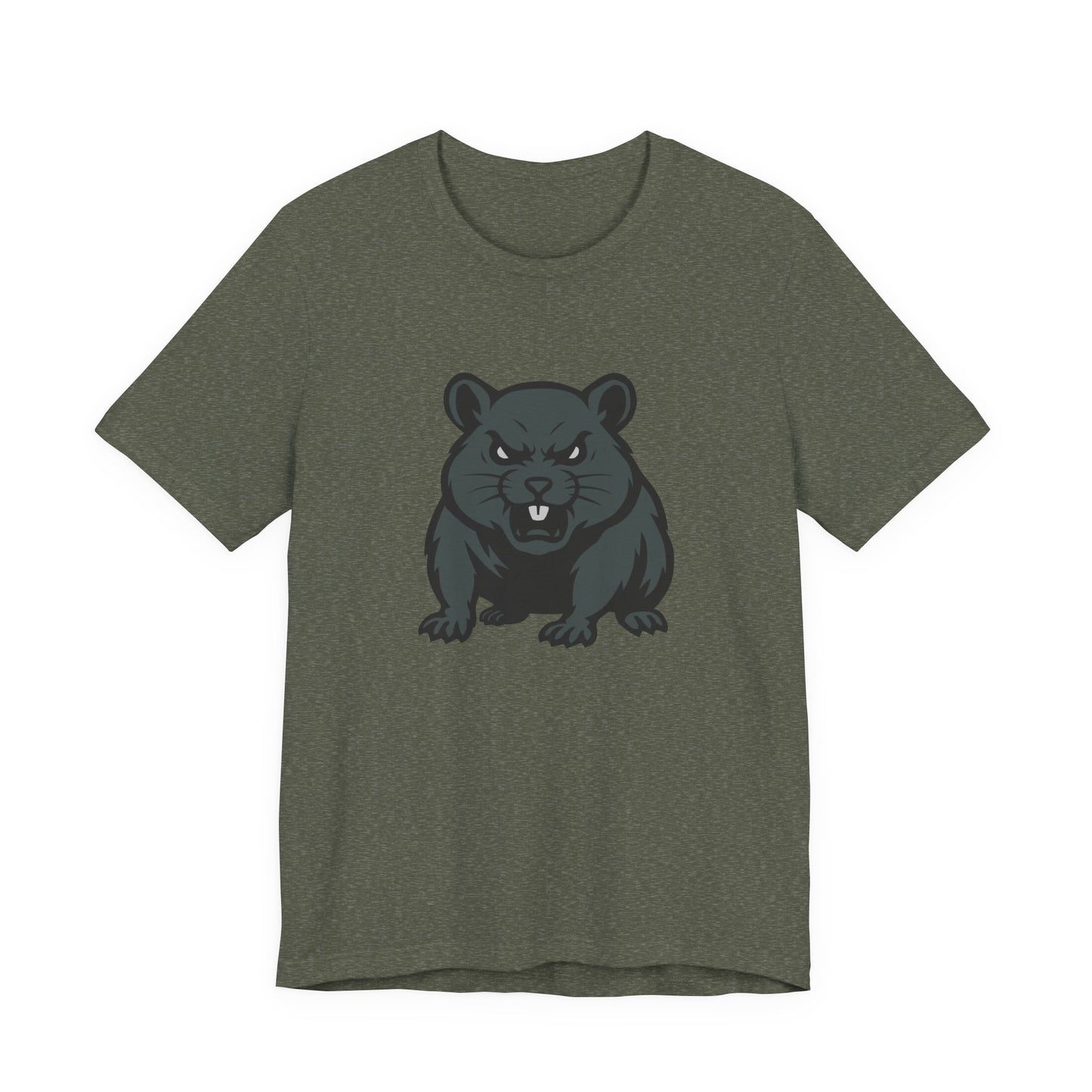 Angry Hamster Graphic T-Shirt – Intense Dark Theme Rodent Design on Black Tee for Streetwear, Humor, or Edgy Animal Style. Unisex Jersey Short Sleeve Tee