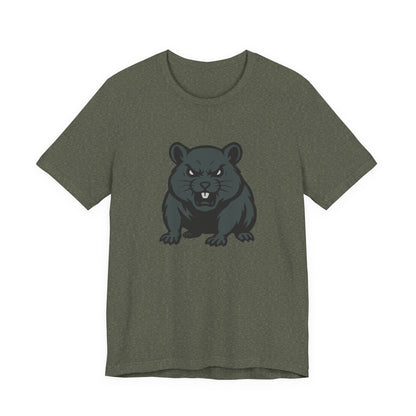 Angry Hamster Graphic T-Shirt – Intense Dark Theme Rodent Design on Black Tee for Streetwear, Humor, or Edgy Animal Style. Unisex Jersey Short Sleeve Tee