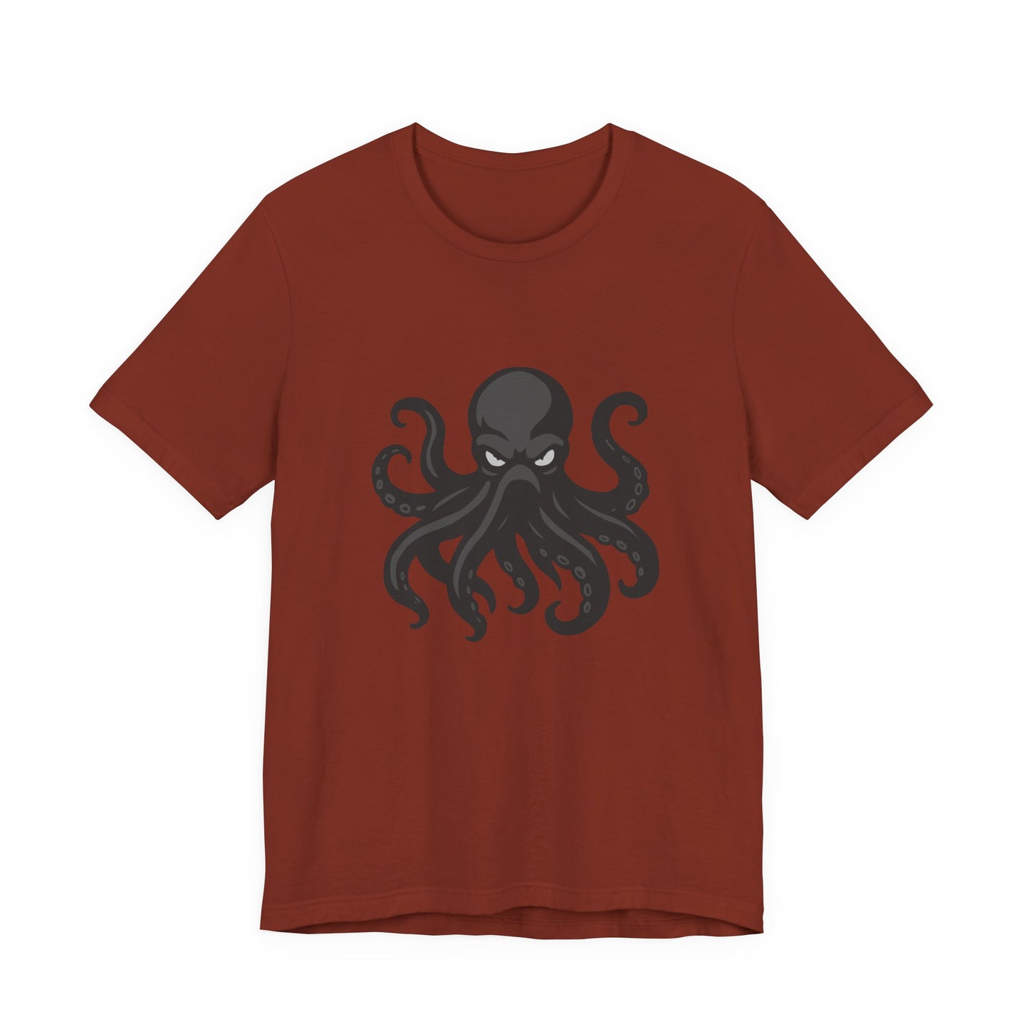Dark Theme Octopus Graphic T-Shirt – Fierce Grayscale Tentacle Design on Black Tee with Bold Energy and Modern Ghost Effect. Unisex Jersey Short Sleeve Tee