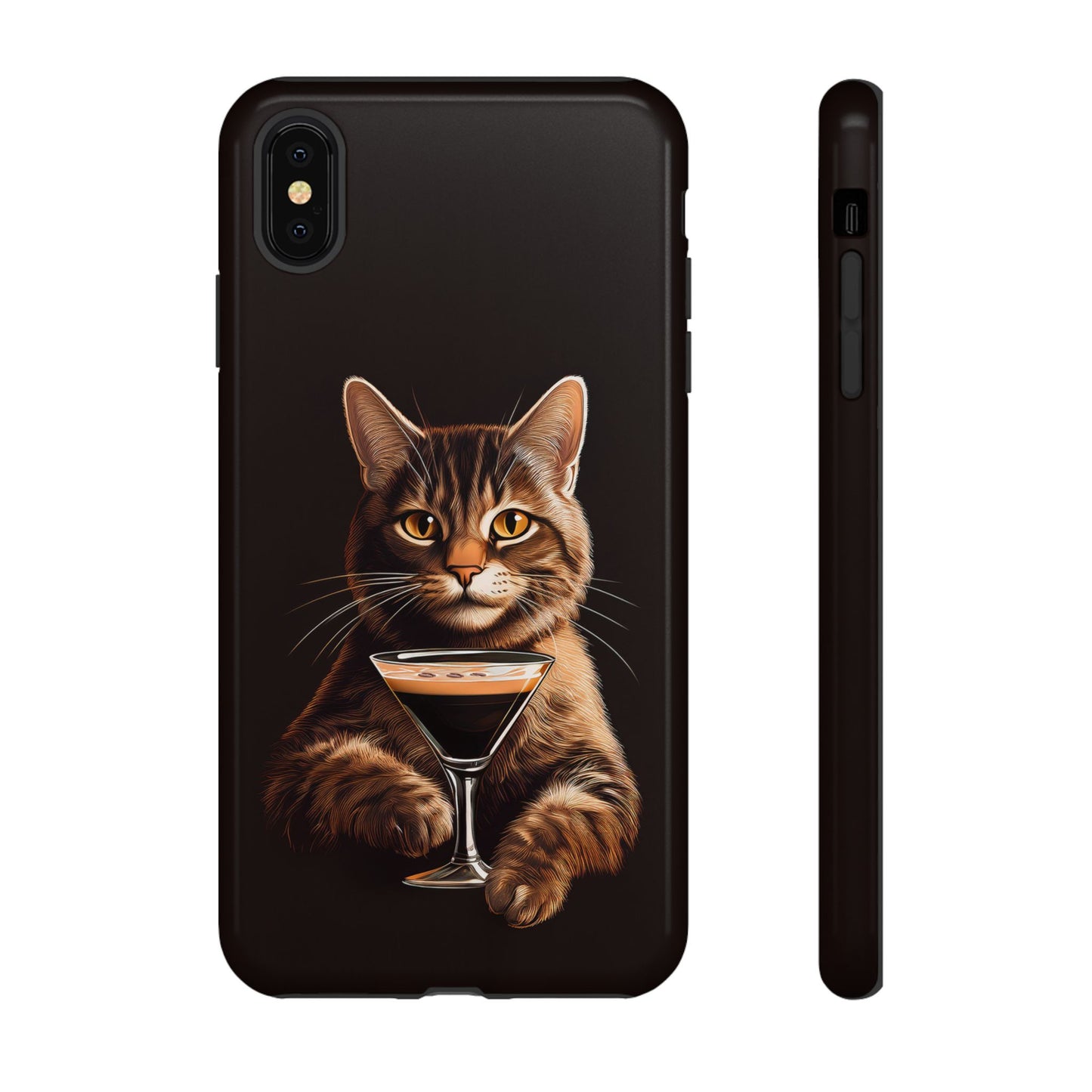 Sophisticated Cat with Espresso Martini Cell Phone Case 001