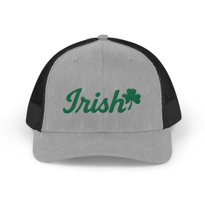 Irish Trucker Hat – Green Shamrock Hat with Script Embroidery for St. Patrick’s Day and Irish Pride