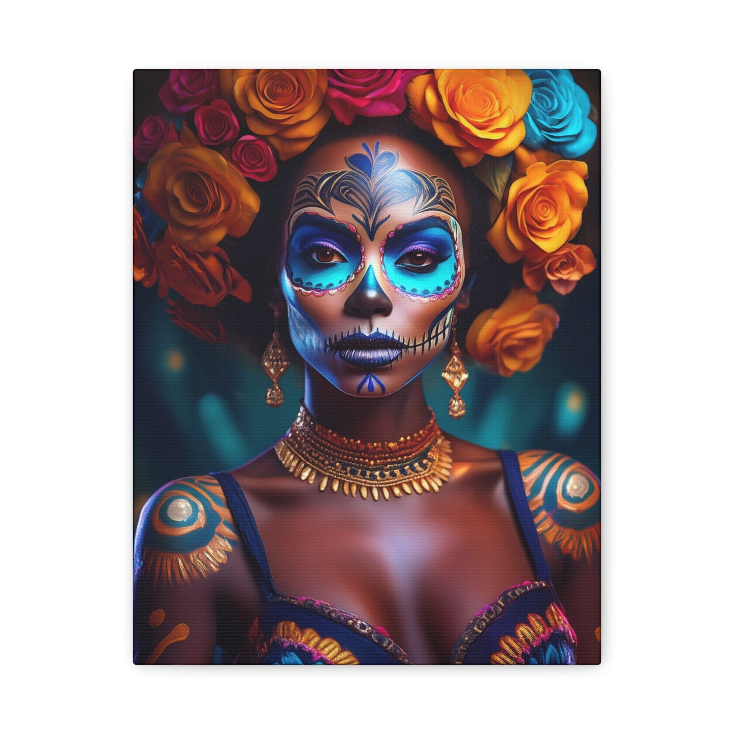 Dia de los Muertos Canvas Art | Day of the Dead - Stretched Matte Wall Decor 002