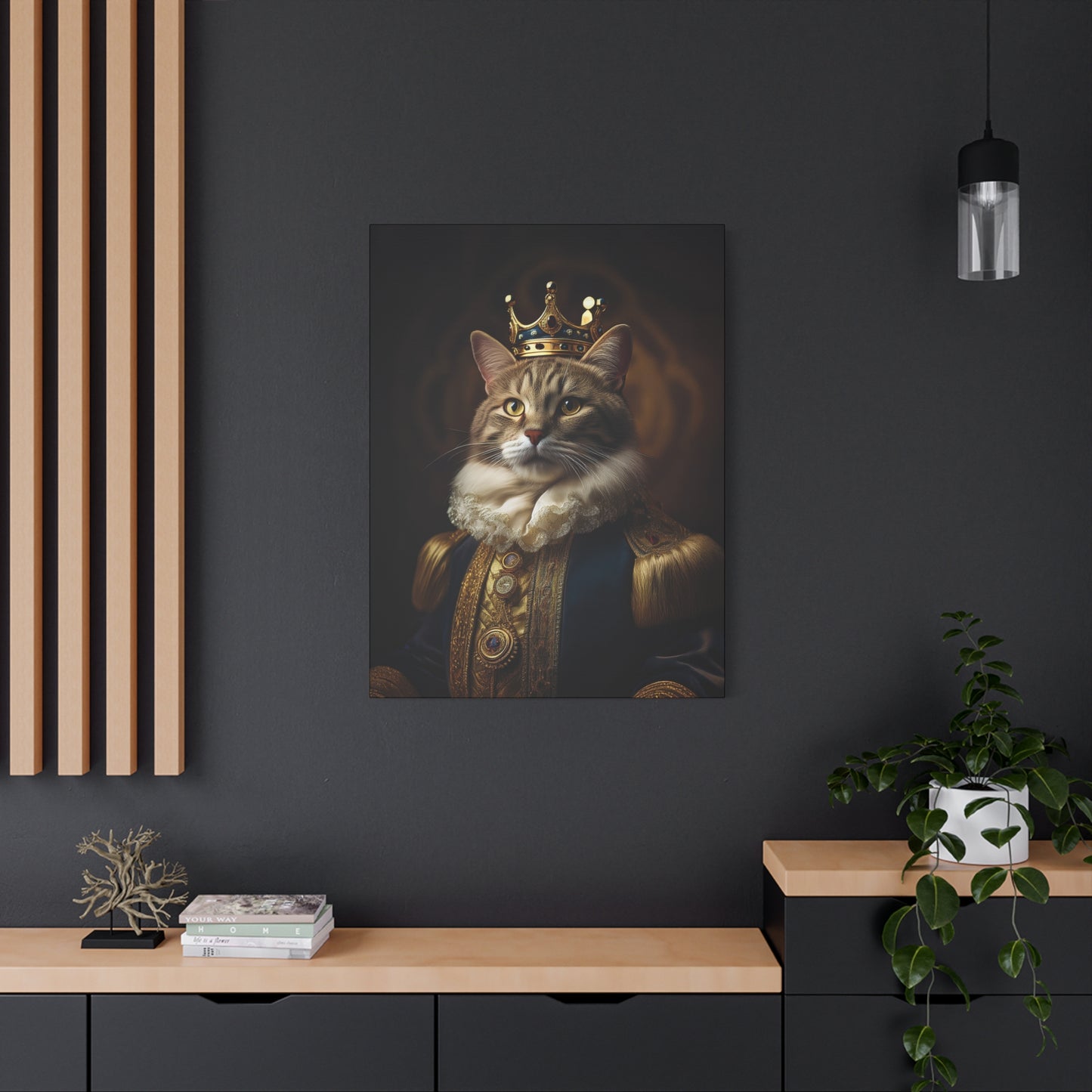 His Royal Meowjesty Canvas Art | Stretched Matte Wall Decor 002