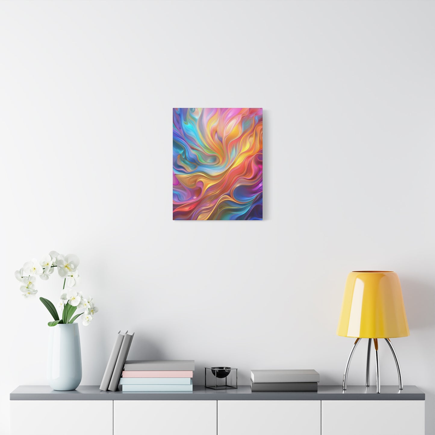 Waves of Radiance Vibrant Abstract Canvas Wall Art