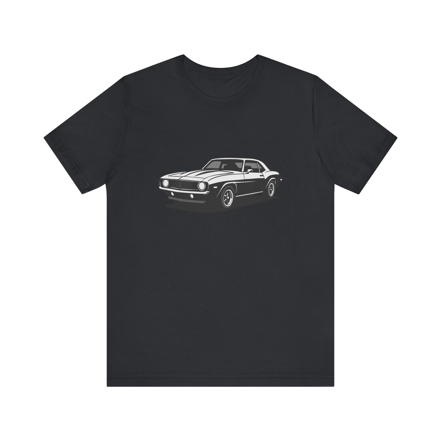 Classic Muscle Car Graphic Tee Dark Theme – Retro Camaro Vector Design for Auto Enthusiasts