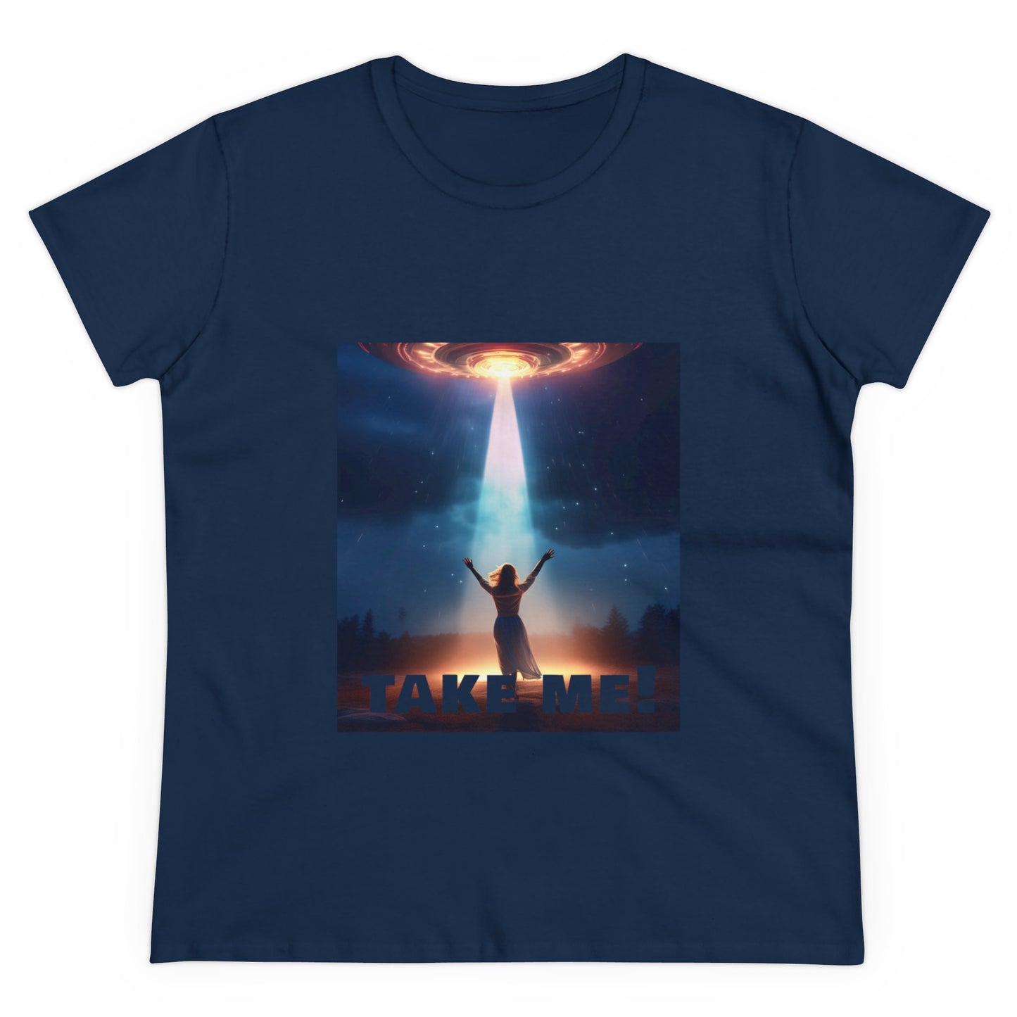 Take me! on your Alien ship. Women's Midweight Cotton Tee