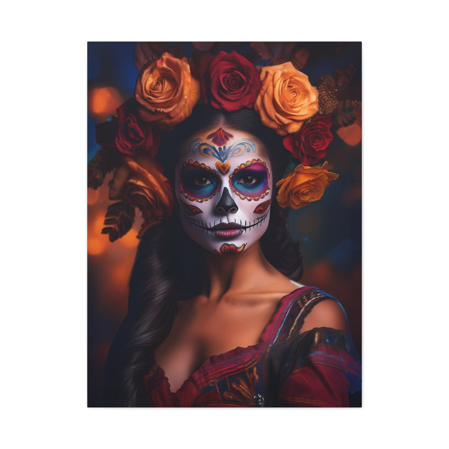 Dia de los Muertos Canvas Art | Day of the Dead - Stretched Matte Wall Decor 009