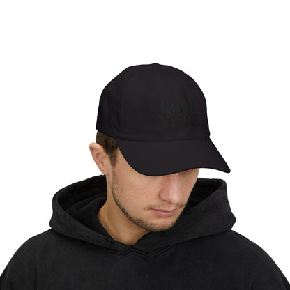 Good Vibes Classic Dad Hat – Embroidered Retro Text Hat for Positive Vibes, Chill Style, and Everyday Feel-Good Energy. Black Letters