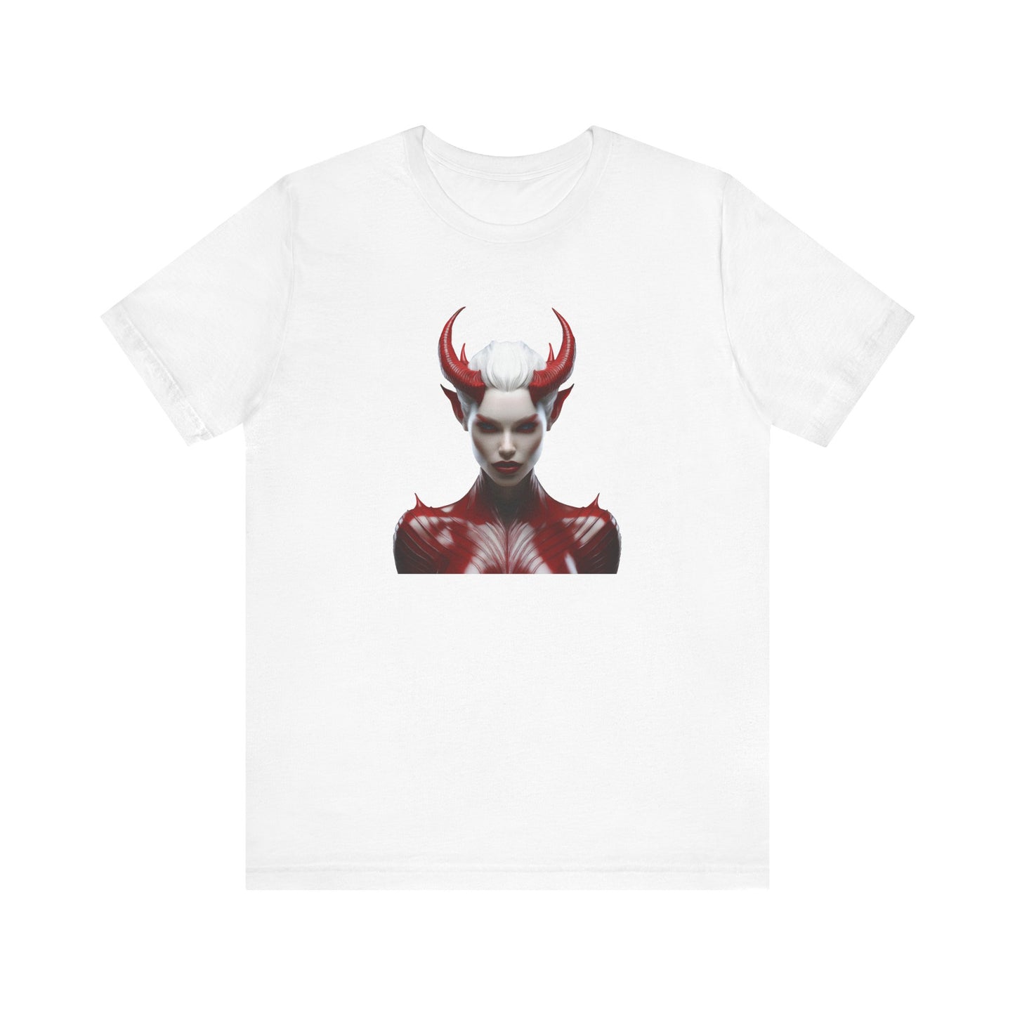 Fierce Devil Woman Halloween Shirt – Seductive Demon Graphic Tee for Bold Halloween Style