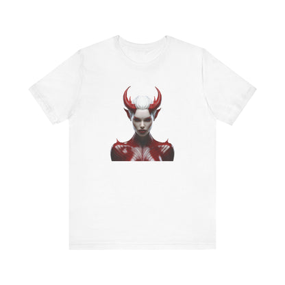 Fierce Devil Woman Halloween Shirt – Seductive Demon Graphic Tee for Bold Halloween Style
