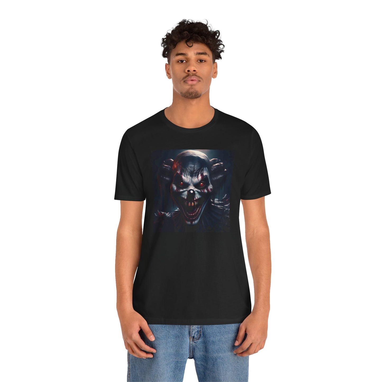 Terrifying Clown Face Halloween Shirt – Haunted Circus Horror Graphic Tee for Halloween Fright Fans
