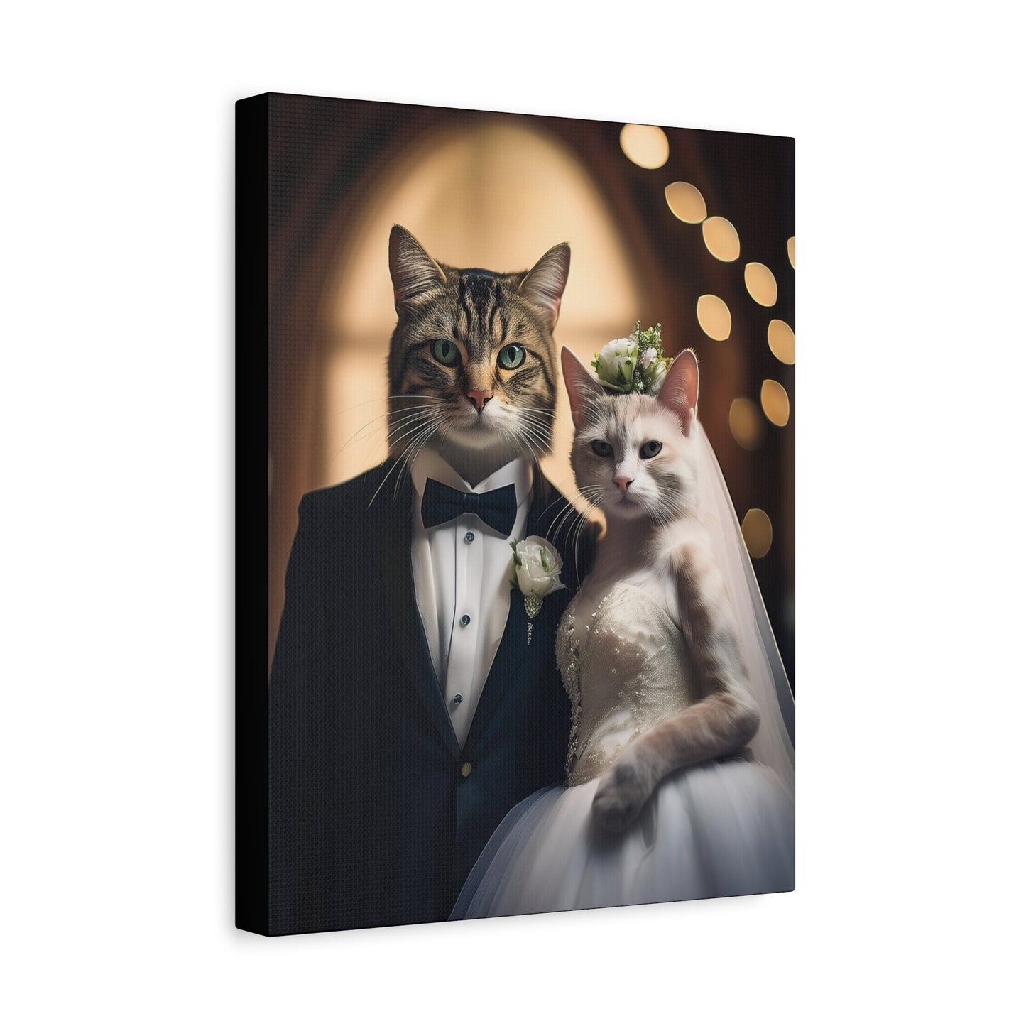 Cat Wedding Day Canvas Art | Stretched Matte Wall Decor 001