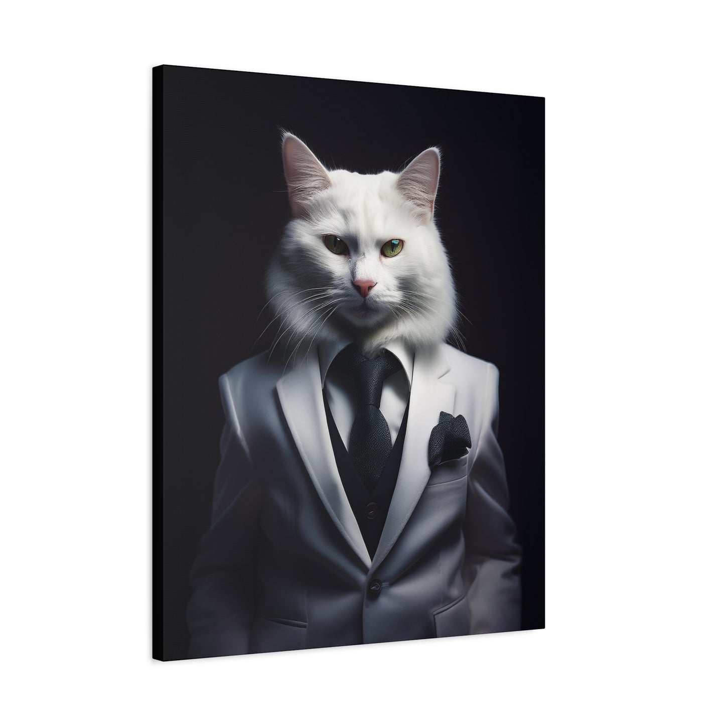 The Purr-fect Gentleman Canvas Art | Stretched Matte Wall Decor 002