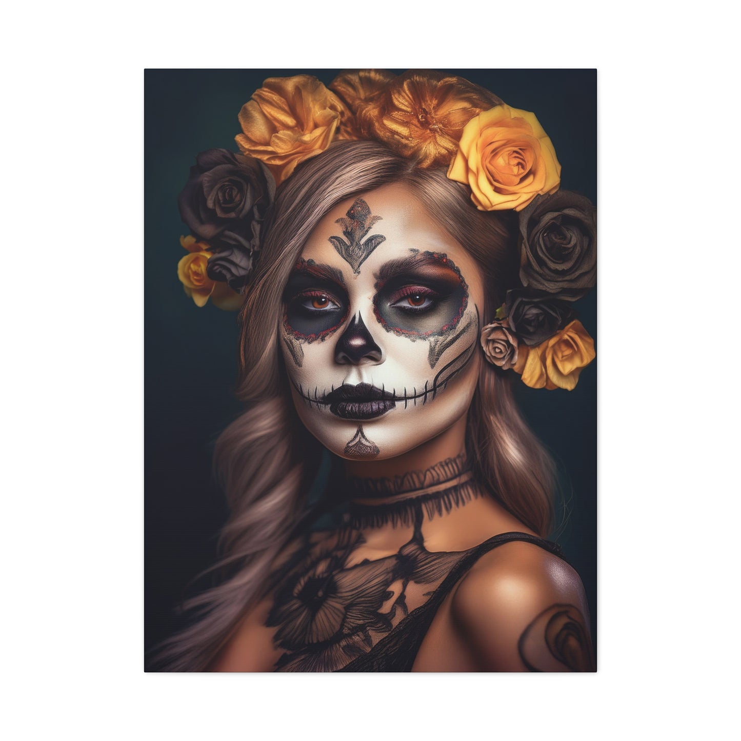 Dia de los Muertos Canvas Art | Day of the Dead - Stretched Matte Wall Decor 004