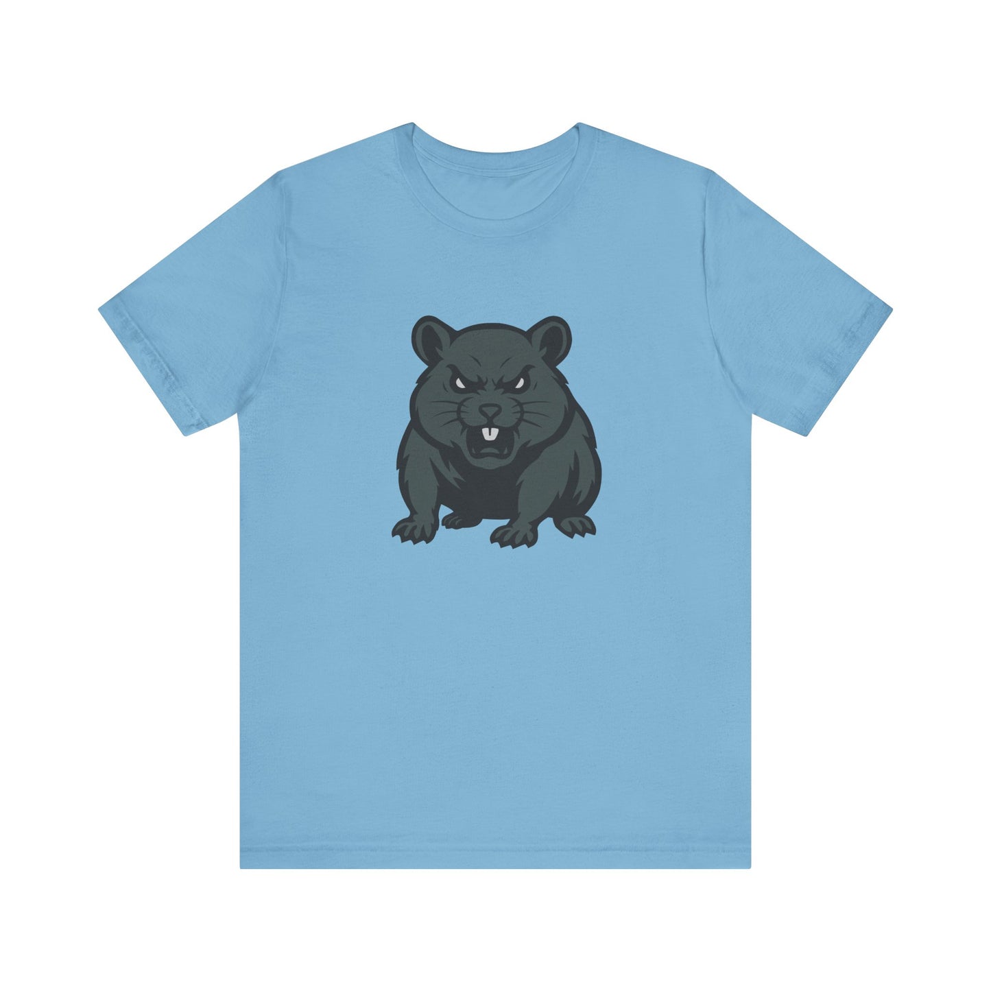 Angry Hamster Graphic T-Shirt – Intense Dark Theme Rodent Design on Black Tee for Streetwear, Humor, or Edgy Animal Style. Unisex Jersey Short Sleeve Tee