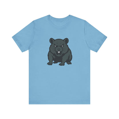 Angry Hamster Graphic T-Shirt – Intense Dark Theme Rodent Design on Black Tee for Streetwear, Humor, or Edgy Animal Style. Unisex Jersey Short Sleeve Tee