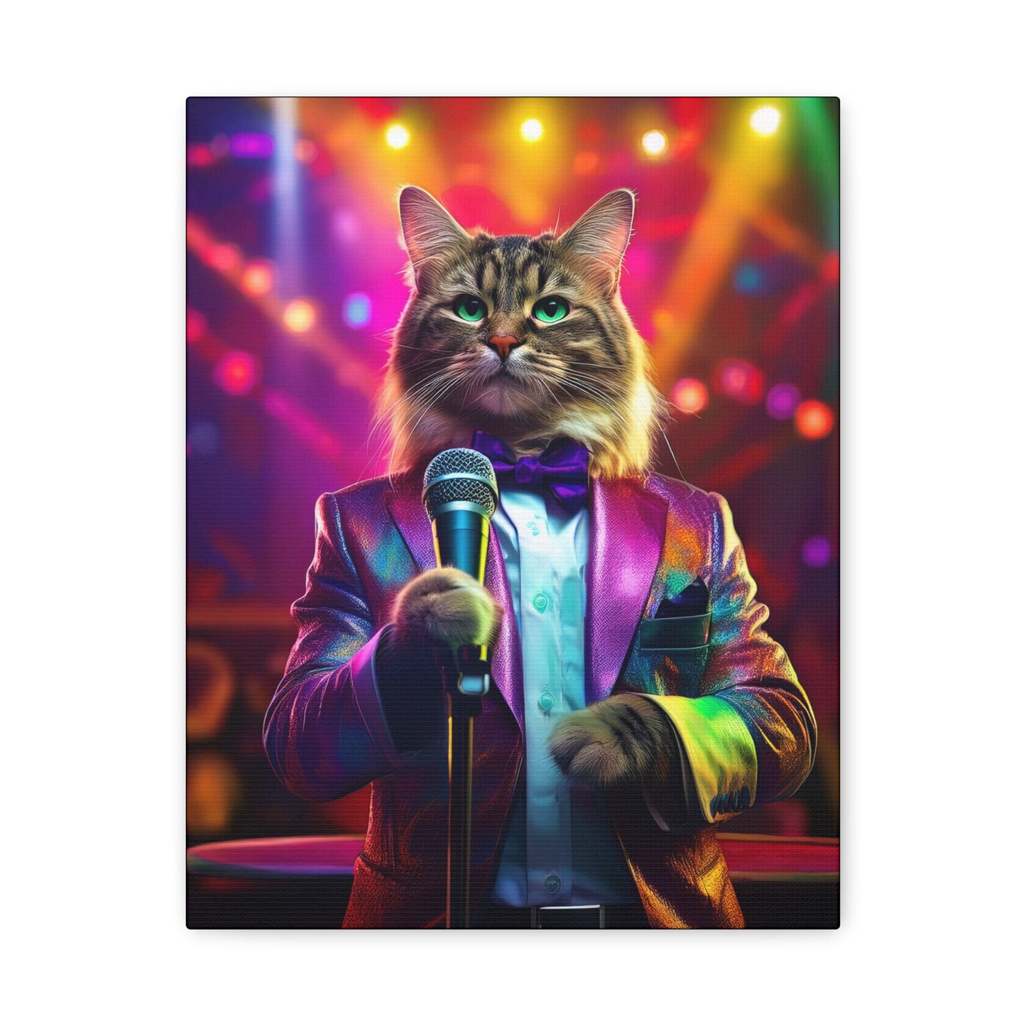 Purr-fectly Cool Lounge Cat Canvas Art | Stretched Matte Wall Decor 005