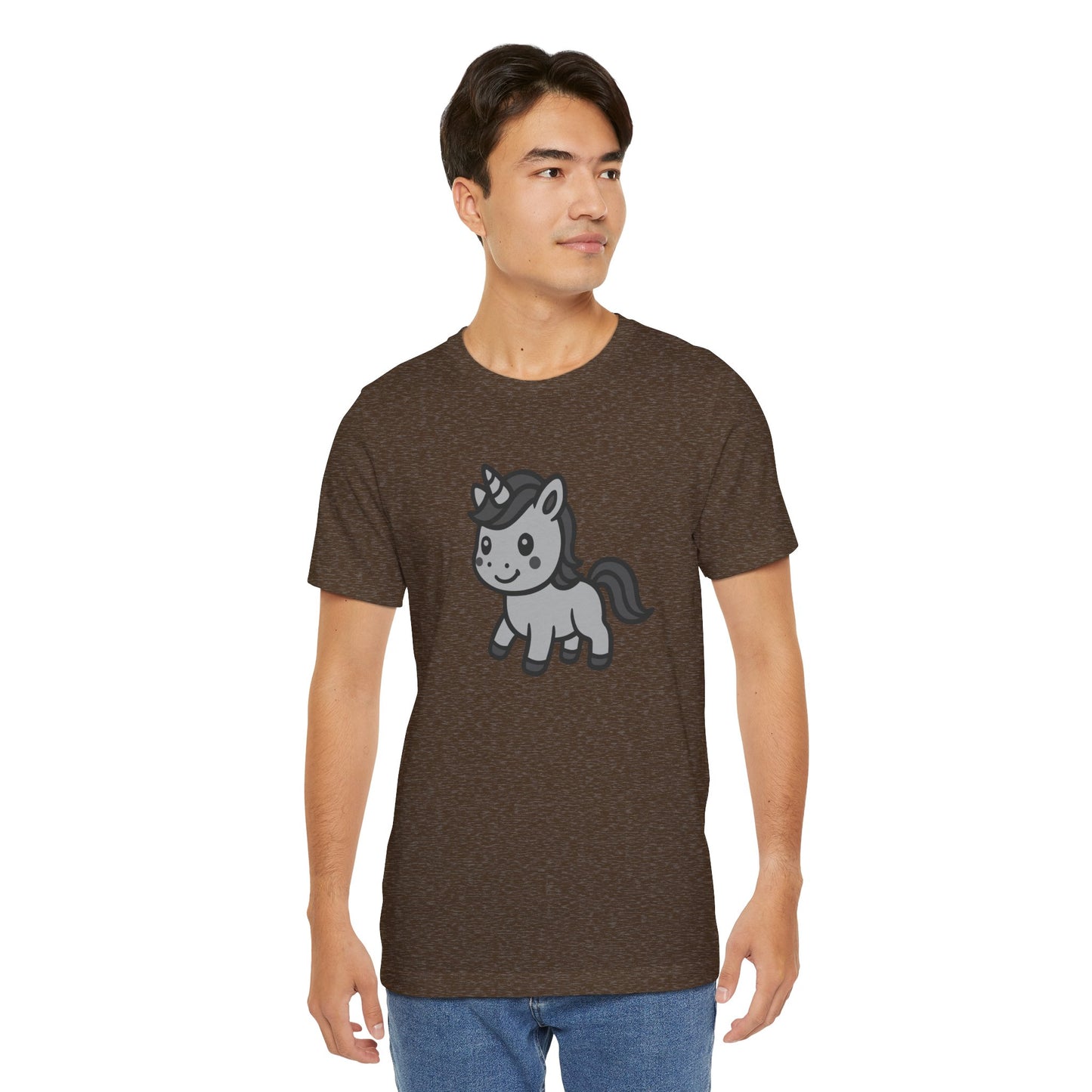 Cute Unicorn Graphic Tee Dark Theme – Kawaii Vector Design with Whimsical Charm