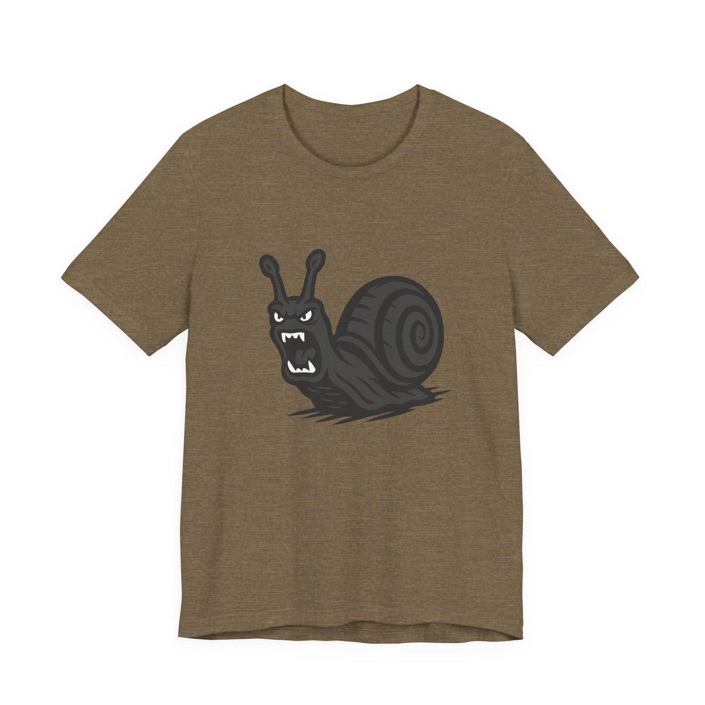 Angry Snail Graphic T-Shirt – Savage Screaming Snail Dark Theme Design on Black Tee for Bold Humor, Streetwear, and Weird Animal Vibes. Unisex Jersey Short Sleeve Tee