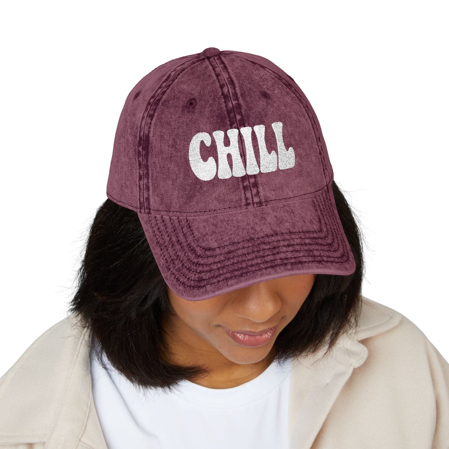 Chill Vintage Hat – Embroidered Relaxed Script Hat for Easygoing Vibes and Everyday Cool
