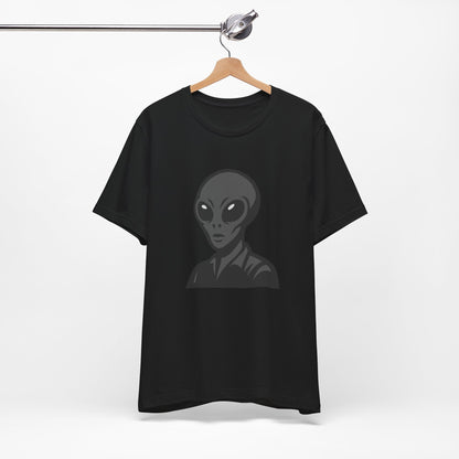 Alien Head Graphic Tee Dark Theme – Extraterrestrial Vector Design for Sci-Fi Fans