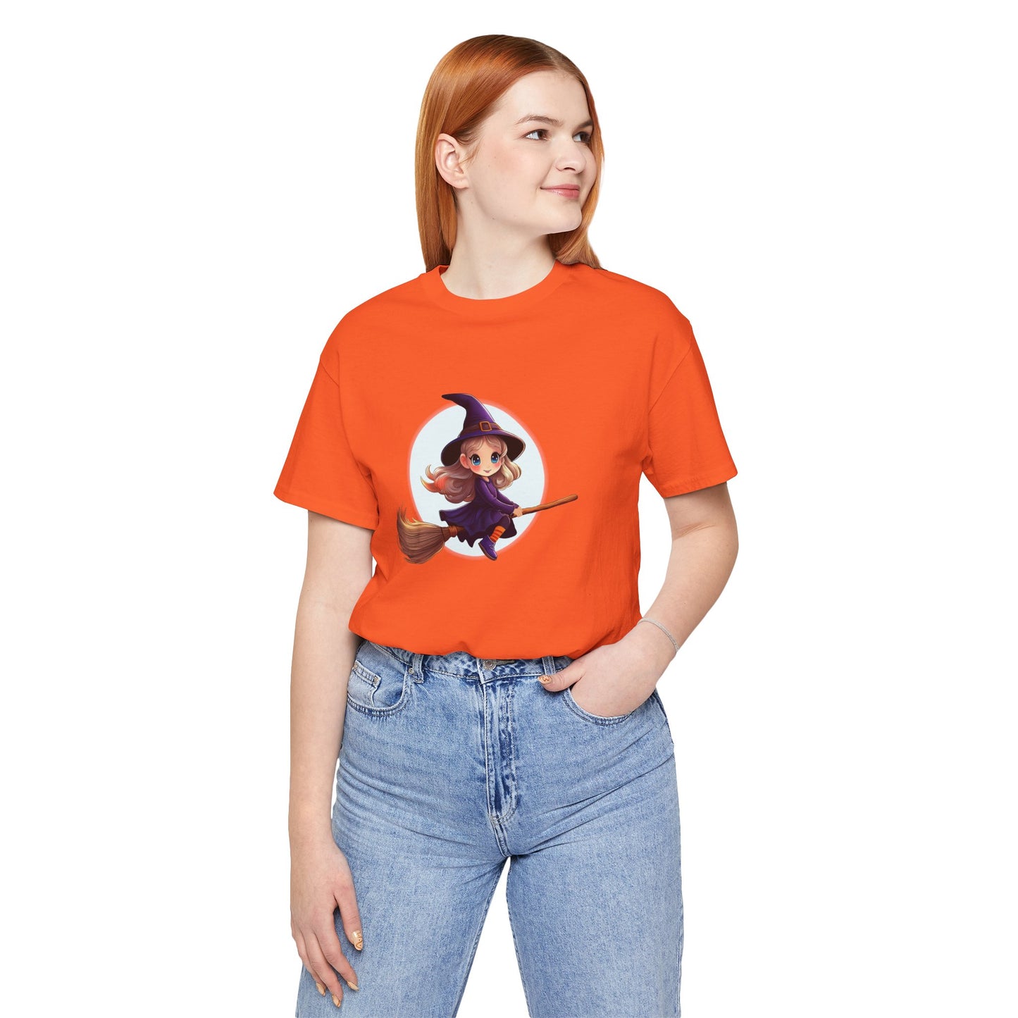 Cute Witch on a Broom Halloween Shirt – Adorable Flying Witch Graphic Tee for Kids and Magic Lovers
