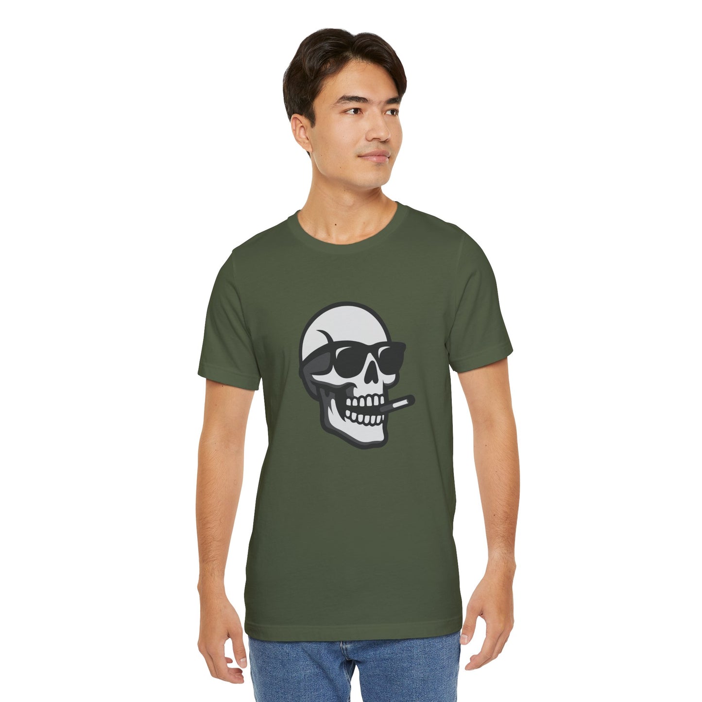 Cool Skull Graphic Tee Dark Theme – Smoking Skull Vector Design with Attitude