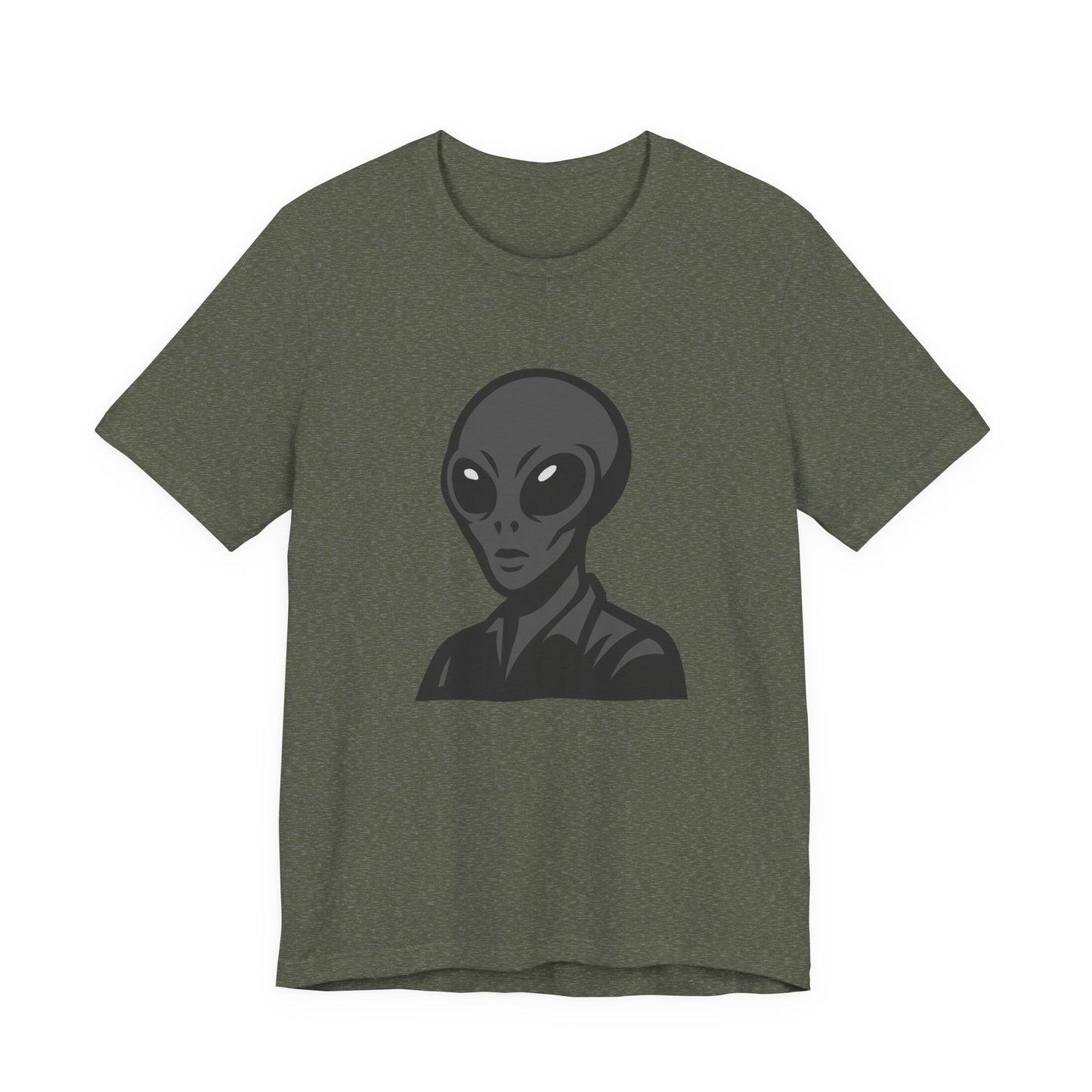 Alien Head Graphic Tee Dark Theme – Extraterrestrial Vector Design for Sci-Fi Fans