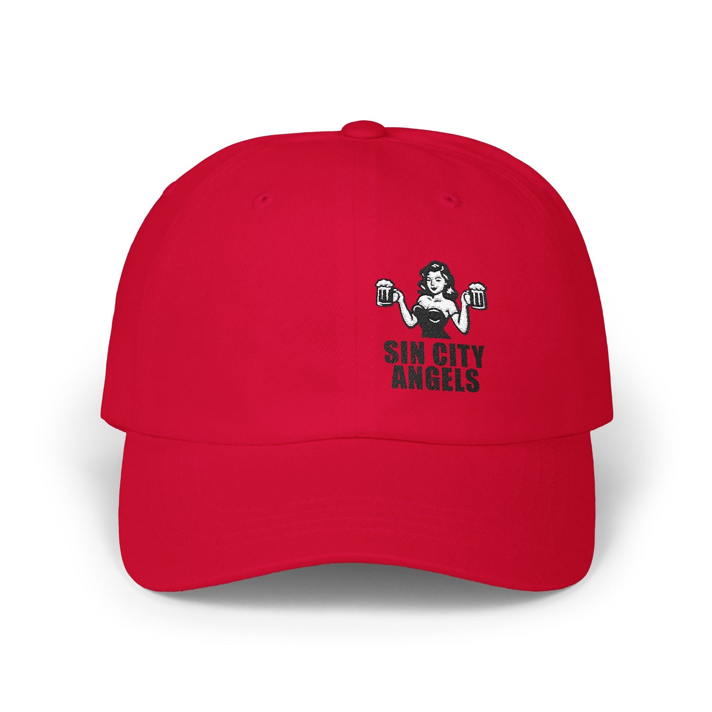 Sin City Angels Classic Dad Hat – Embroidered Retro Beer Babe Hat for Vegas Nights, Dive Bars, and Party Legends