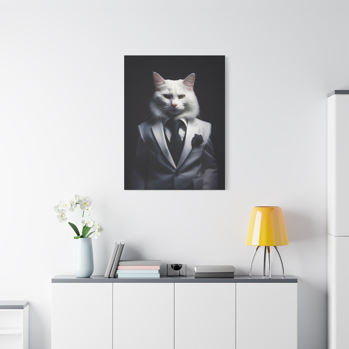 The Purr-fect Gentleman Canvas Art | Stretched Matte Wall Decor 002