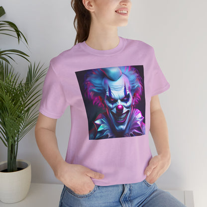 Scary Clown Halloween Shirt – Creepy Evil Clown Face Graphic Tee for Horror Fans. Unisex Jersey Short Sleeve Tee