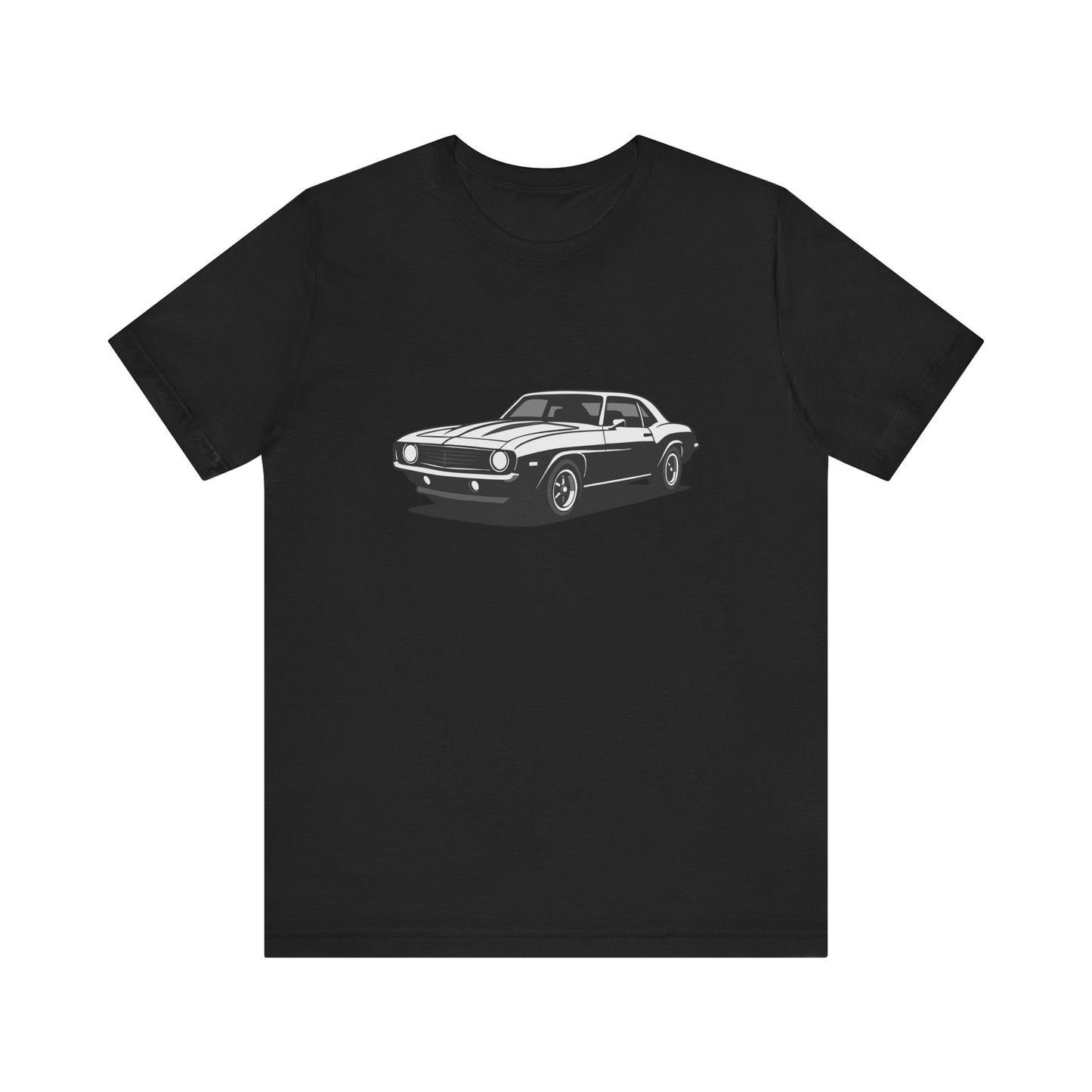 Classic Muscle Car Graphic Tee Dark Theme – Retro Camaro Vector Design for Auto Enthusiasts
