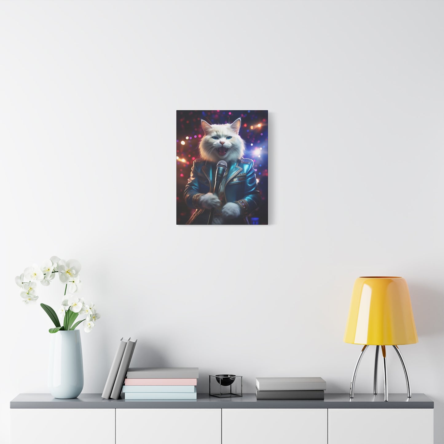 Purr-fectly Cool Lounge Cat Canvas Art | Stretched Matte Wall Decor 004