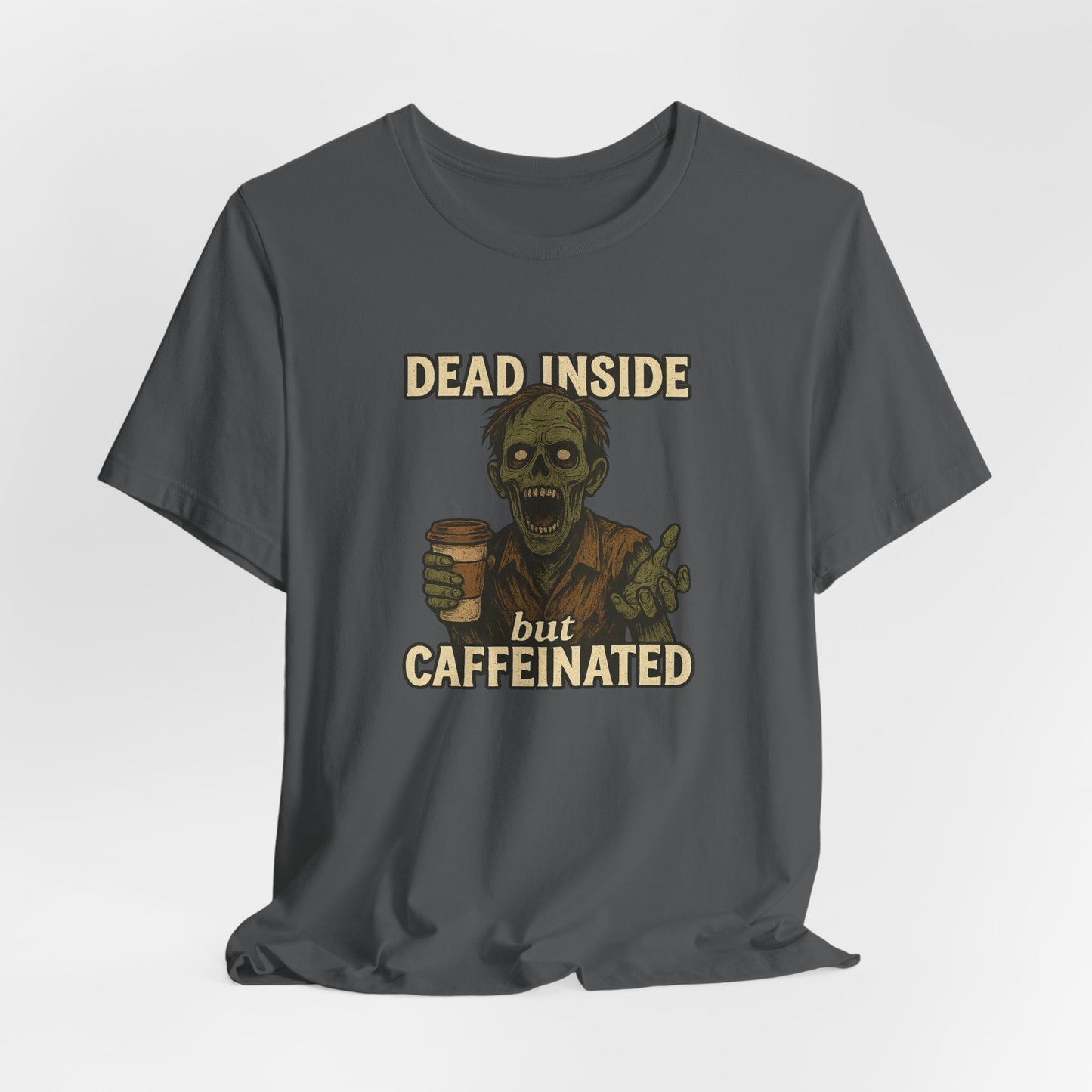 Dead Inside But Caffeinated Halloween Shirt – Funny Zombie Coffee Tee for Tired Souls
