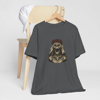 Screaming Skeleton Bride Halloween Shirt – Gothic Undead Bride Graphic Tee for Spooky Season Horror Fans
