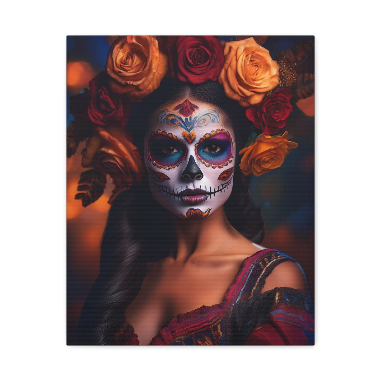 Dia de los Muertos Canvas Art | Day of the Dead - Stretched Matte Wall Decor 009