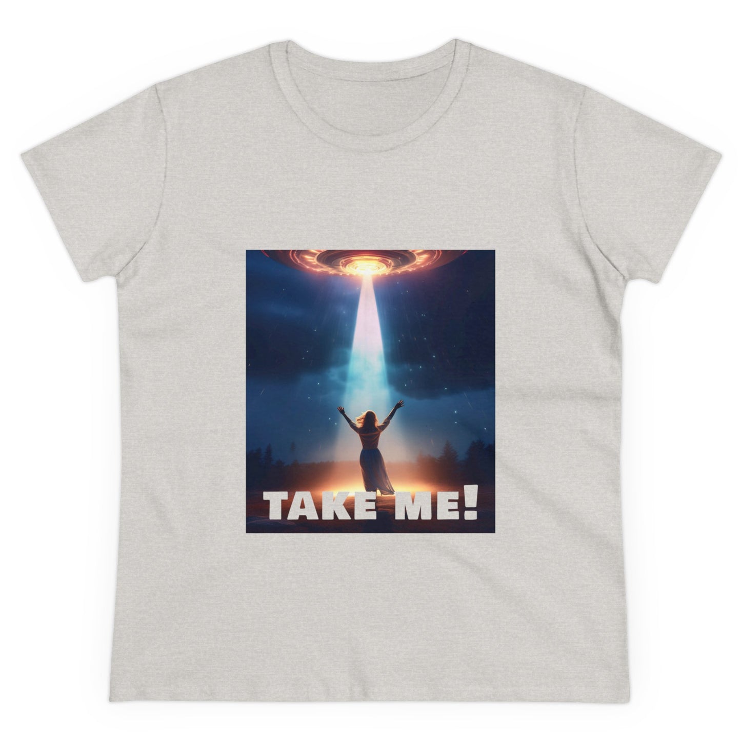 Take me! on your Alien ship. Women's Midweight Cotton Tee