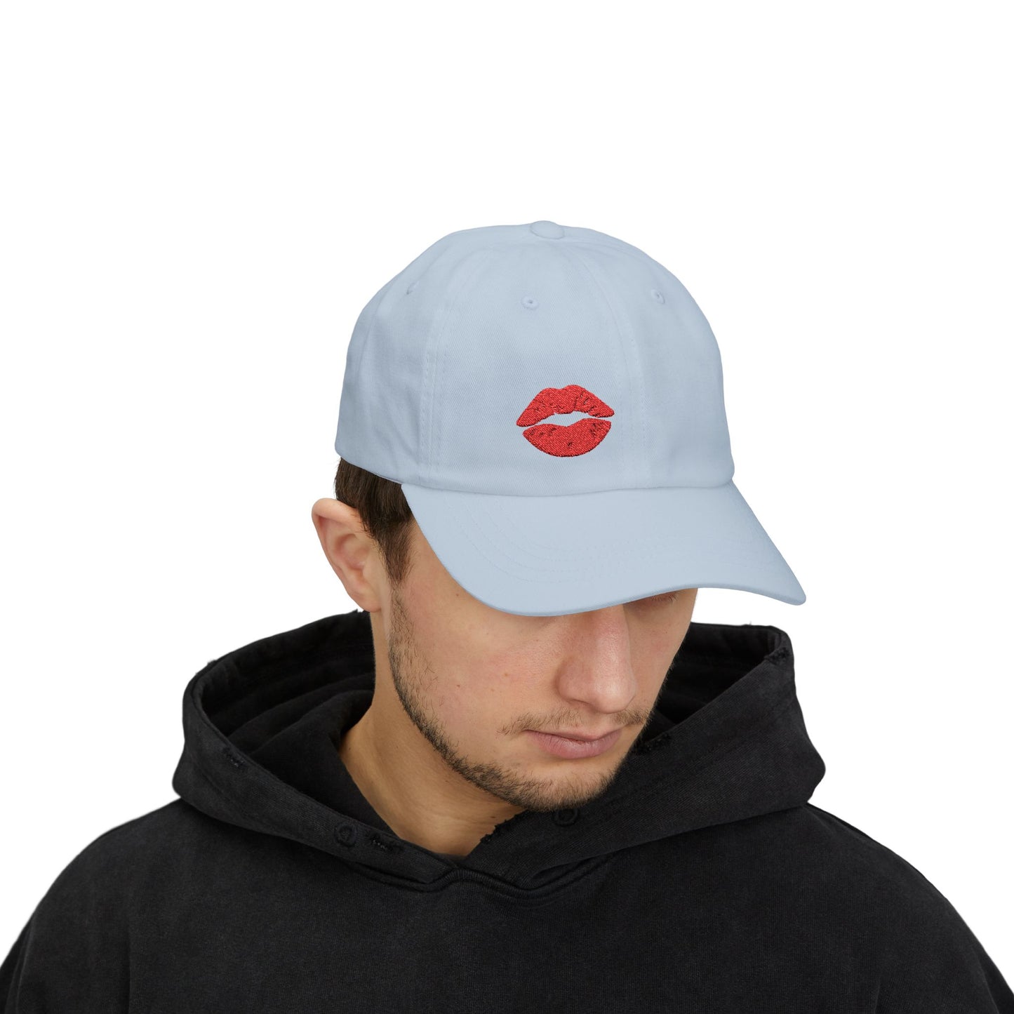 Red Lips Classic Dad Hat – Embroidered Lip Hat for Bold Style, Sassy Vibes, and Flirty Streetwear Looks